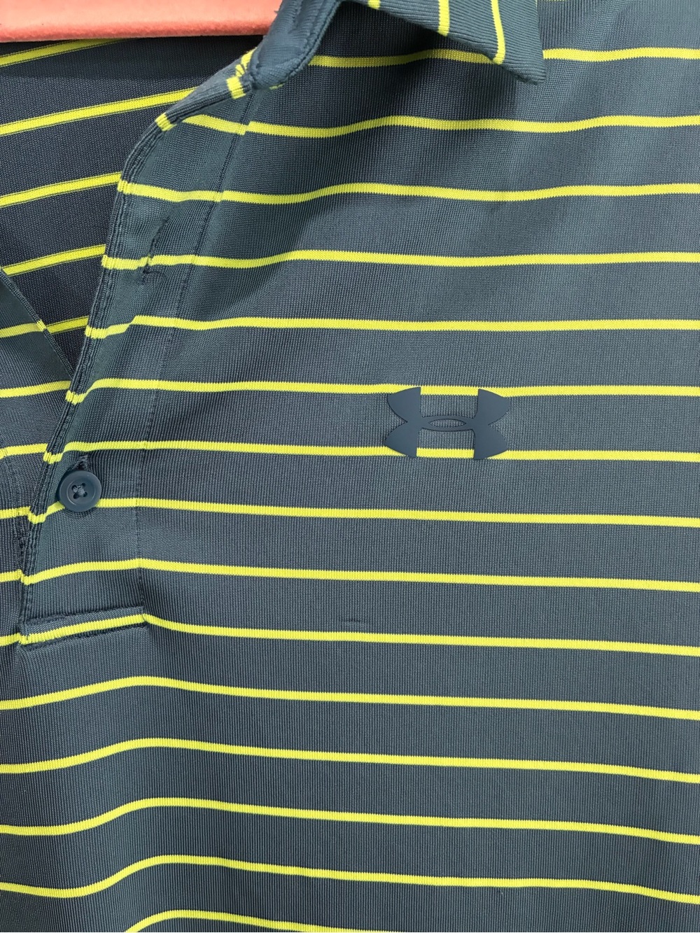 Bundle Under Armour Men’s the playoff polo striped blue gray neon XL active golf - Picture 3 of 10